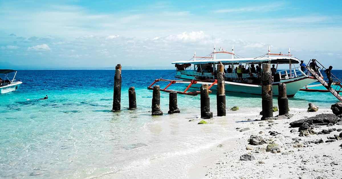 white sand beach in Davao