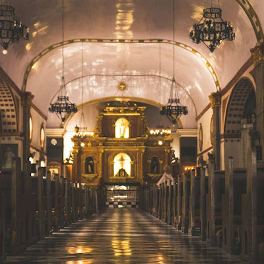 church interior at night